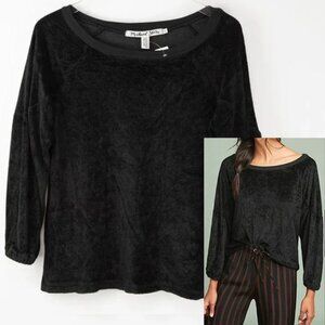 Anthropologie Michael Stars Top Velvet Blouse Long Sleeve Boatneck Small New